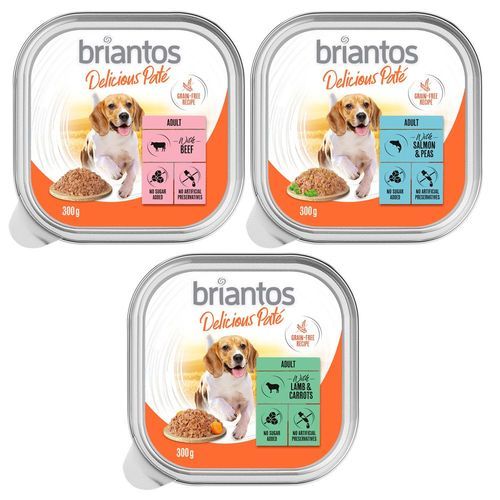 Briantos Delicious Paté 9 x 300 g - Mixpack med fisk, lamm och nötkött